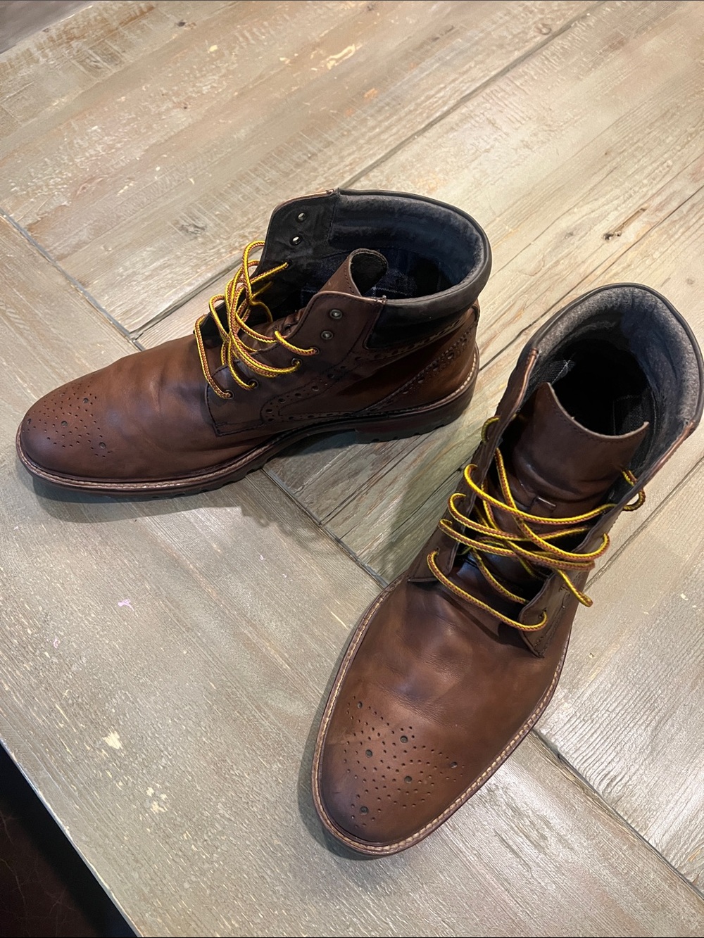Men's Johnston & Murphy Brown Leather Lace-Up Boots